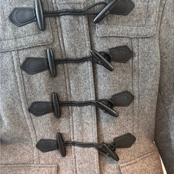 BURBERRY Blackwell Wool Toggle Duffle Coat US10 Peacoat Plaid Nova Check - Picture 2 of 11